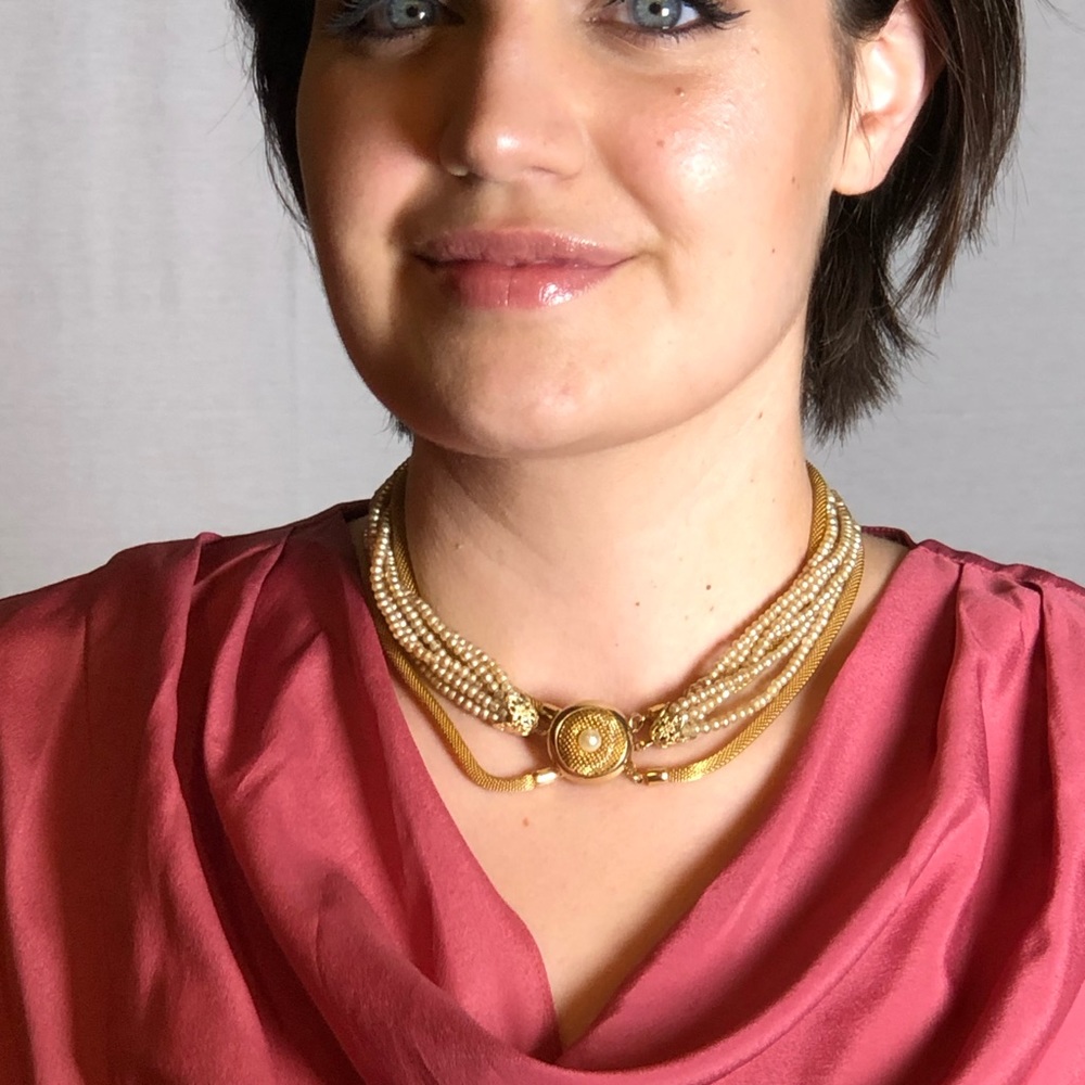 Gatsby Gold Beaded Choker